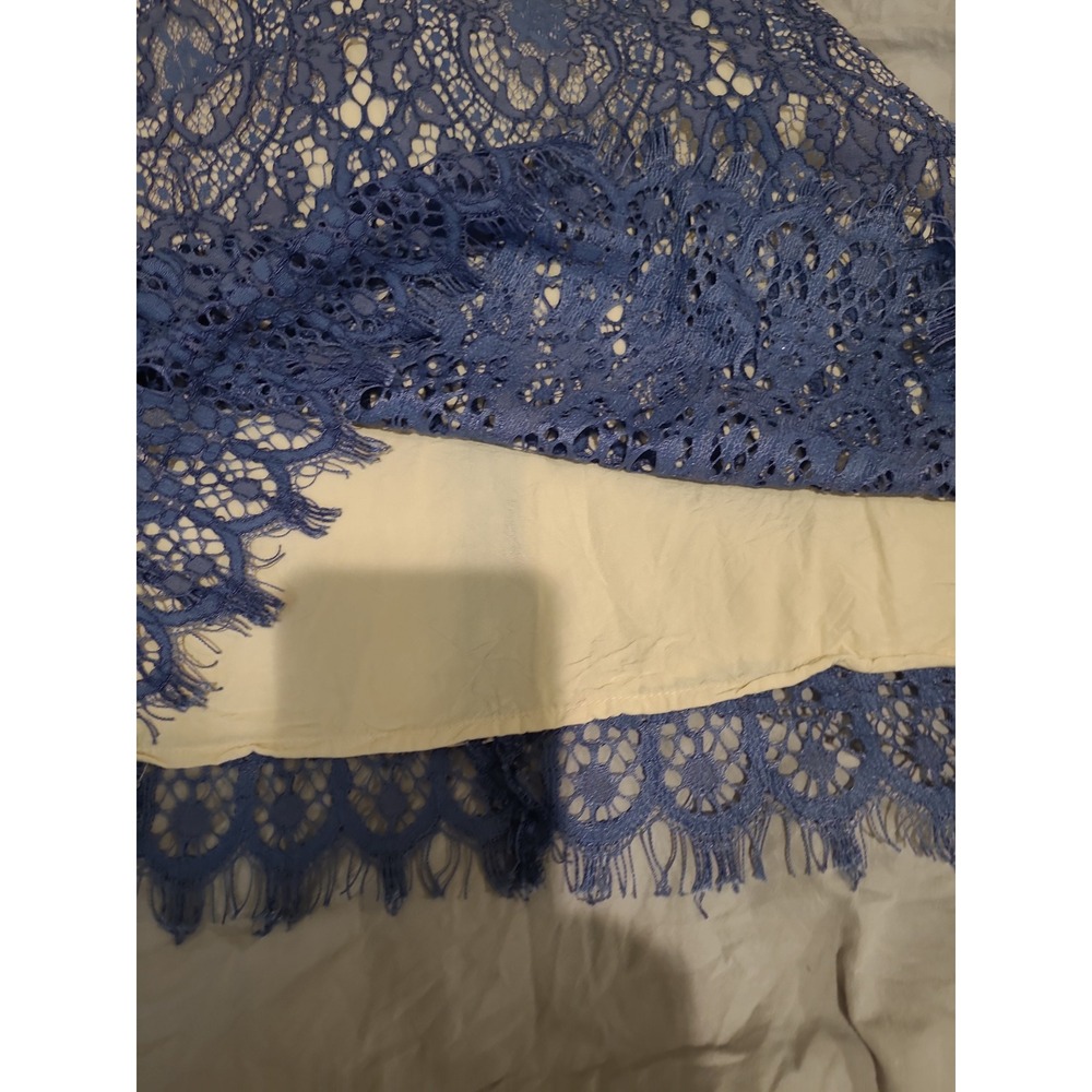 Anthropologie Seen Worn Kept‎ Lace tank blue regal dainty feminine Women SZ 8 - Picture 8 of 12